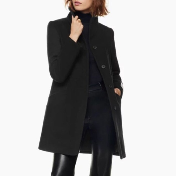 Wilfred Jackets & Blazers - Aritzia Wilfred Cocoon Virgin Wool Cashmere Coat in Black Size XS